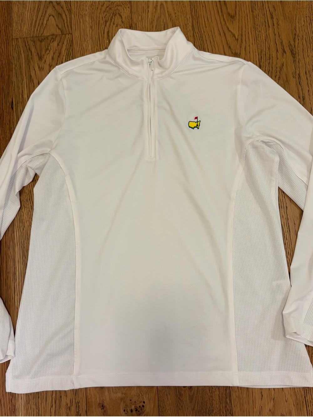 Masters Womens White Long-Sleeve 1/4-Zip Golf Pullover Embroidered Logo size L